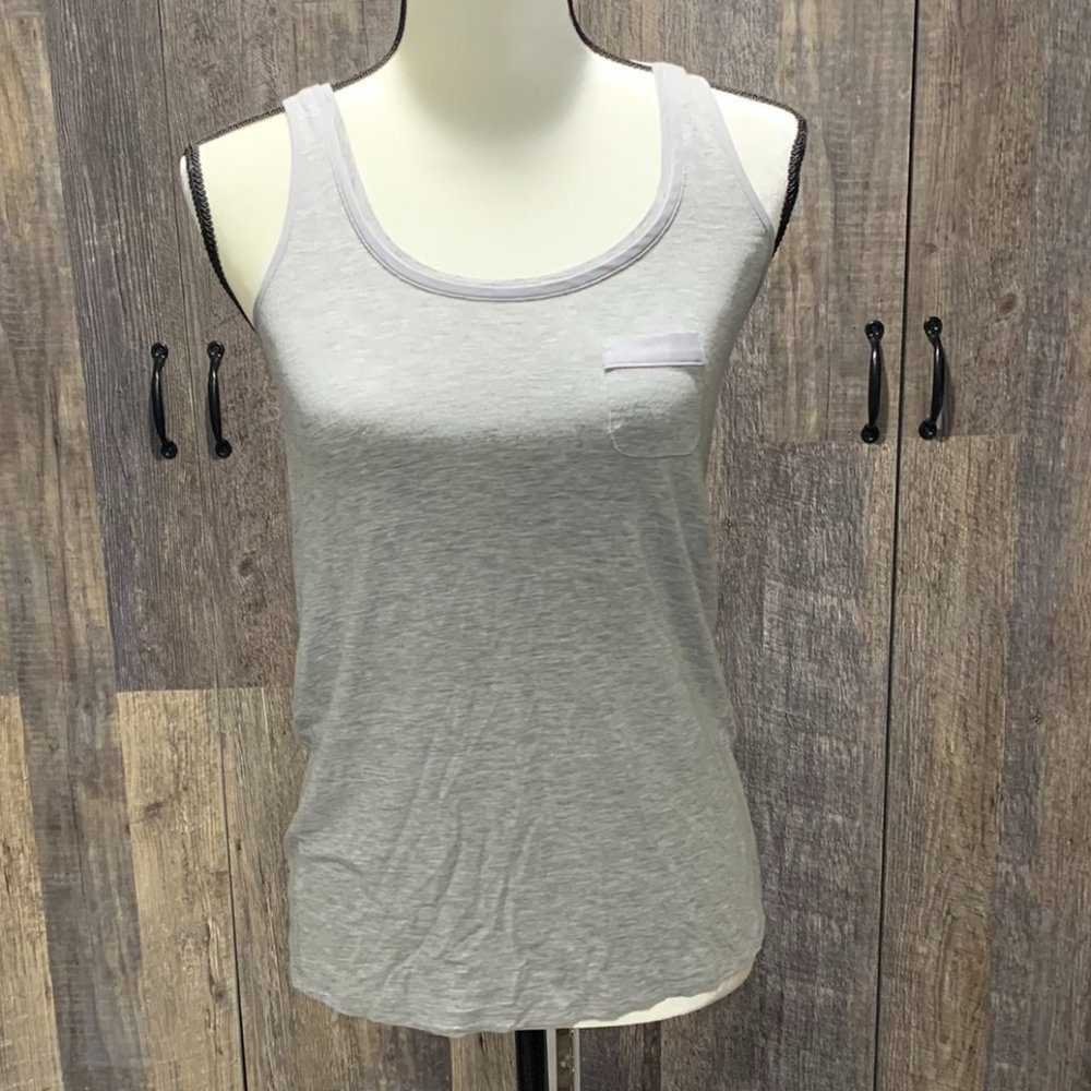 White House Black Market WHBM Gray Tank With Pocket XXS